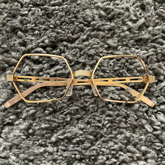 Vintage Accessories - Vintage gold metal glasses